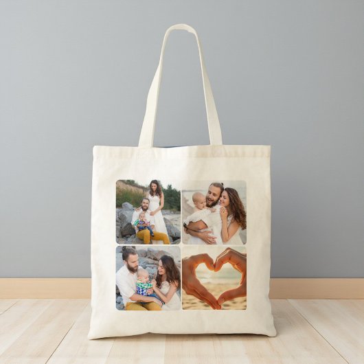 Minimalist Personalized Photo Tote Bag
