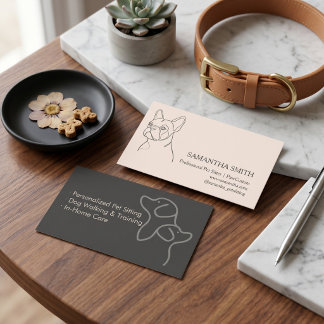 Minimalist Pet Sitter Business Card | Quiet Luxury Visitekaartje