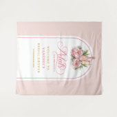 Minimalist petals and prosecco backdrop blush tone wandkleed (Voorkant (horizontaal))