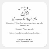 Minimalist Pie Slice Bakery Ingredient Label (Voorkant)