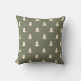 Minimalist Pine Tree Neutral Boho Farmhouse Winter Kussen
