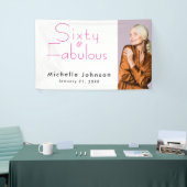 Minimalist Pink 60 & Fabulous 60th Birthday Party Spandoek (Beurs)