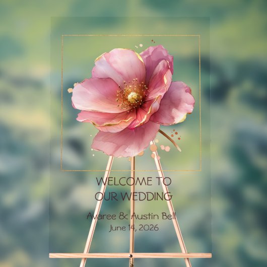 Minimalist Pink and Gold Poppy Wedding (Neutre)