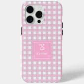 Minimalist Pink Plaid iPhone Case – Elegant Style (Achterkant)