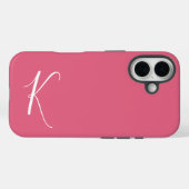 Minimalist Pink with Initial  Case-Mate iPhone Case (Achterkant (horizontaal))