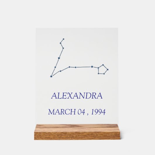 Minimalist Pisces Constellation Acrylic Sign - Per (Recto)