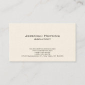 Minimalist Plain Architect Company Cream Visitekaartje (Voorkant)