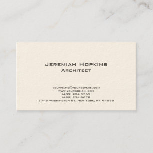 Minimalist Plain Architect Company Cream Visitekaartje