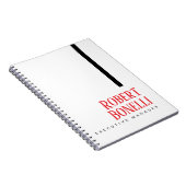 Minimalist Plain Black Red & White Modern Plain Notitieboek (Rechterzijde)