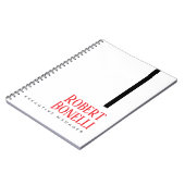 Minimalist Plain Black Red & White Modern Plain Notitieboek (Linkerzijde)