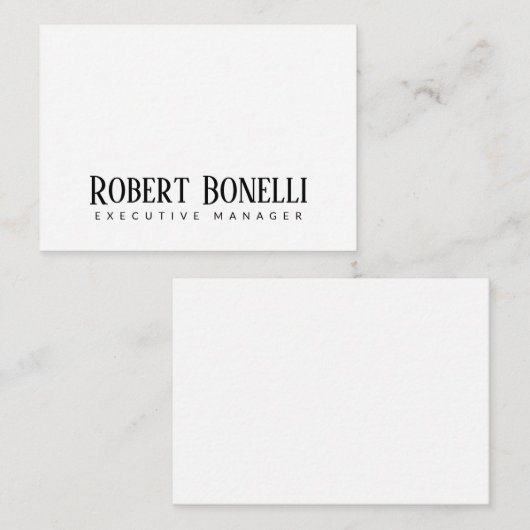 Minimalist Plain Black & White Modern Plain Informatiekaartje (Voorkant / Achterkant)