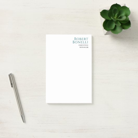 Minimalist Plain Blue & White Modern Post-it® Notes (Kantoor)