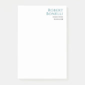 Minimalist Plain Blue & White Modern Post-it® Notes (Voorkant)