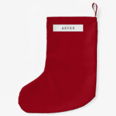 Minimalist Plain Clean Simple Berry Red Kleine Kerstsok (Achterkant)