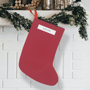 Minimalist Plain Clean Simple Berry Red Kleine Kerstsok