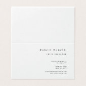 Minimalist Plain White Modern  Visitekaartjes (Buitenkant ongevouwen)