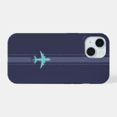 Minimalist plane iPhone 15 hoesje (Achterkant horizontaal)