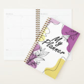 Minimalist Planner Cover -Line Art Floral Notebook (Devant avec enveloppe)
