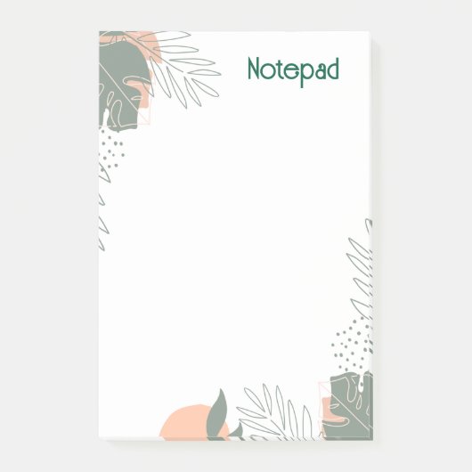 Minimalist plant paper notebook post-it® notes (Voorkant)
