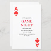 Minimalist Playing Kaart Game Night Details toevoe (Voorkant / Achterkant)