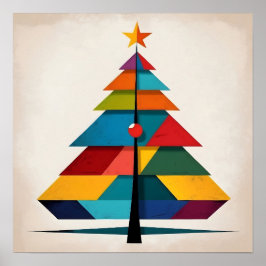 Minimalist Pop Art Geometric Christmas Tree Poster