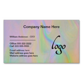 Minimalist Professional Corporate FAUX holografisc Magnetisch Visitekaartje