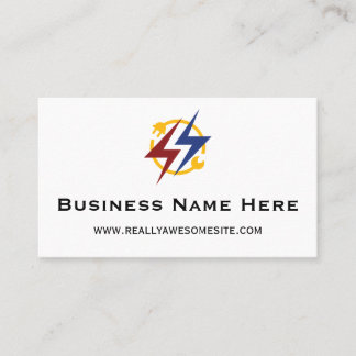 Minimalist Professional Electrician Business Card Visitekaartje
