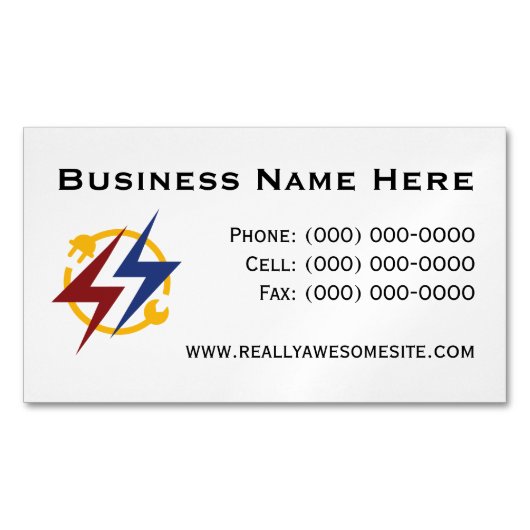 Minimalist Professional Electrician Magnet Magnetisch Visitekaartje (Voorkant)