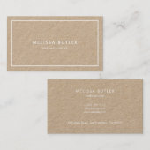 Minimalist Professional Elegant Kraft Visitekaartje (Voorkant / Achterkant)