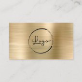 Minimalist Professional Faux Gold Logo QR Code  Visitekaartje (Achterkant)