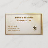 Minimalist Professional Faux Gold Metallic Glitter Visitekaartje (Voorkant)