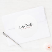 Minimalist Professional Handwrite Plain Name Title Ronde Sticker (Envelop)