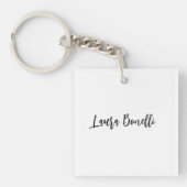 Minimalist Professional Handwrite Plain Name Title Sleutelhanger (voorkant)