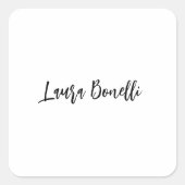 Minimalist Professional Handwrite Plain Name Title Vierkante Sticker (Voorkant)