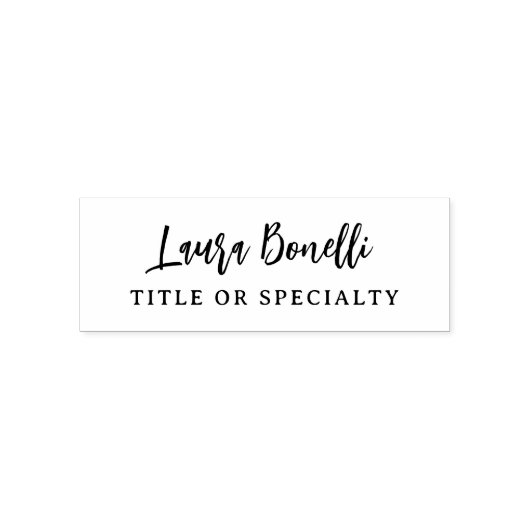 Minimalist Professional Handwrite Plain Name Title Zelfinktende Stempel (Design)
