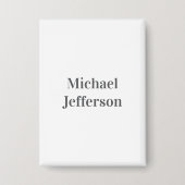 Minimalist Professional Modern Plain Name Title Button (Voorkant)