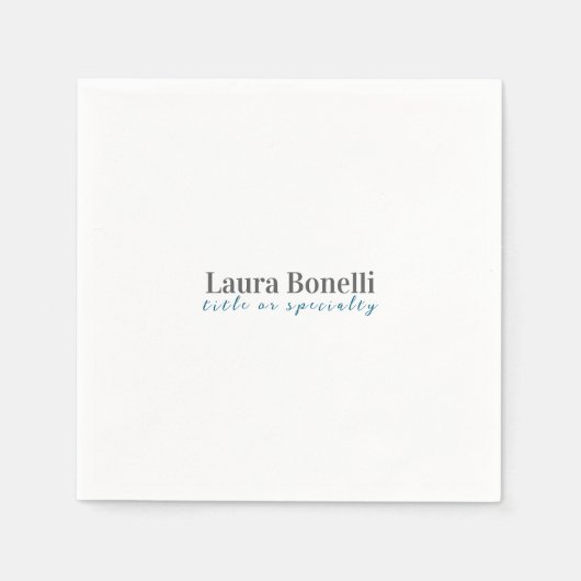 Minimalist Professional Modern Plain Name Title Servet (Voorkant)