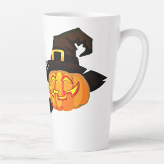 Minimalist Pumpkin Witch Hat Latte Mok