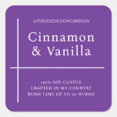 Minimalist Purple Candle Product Label (Voorkant)