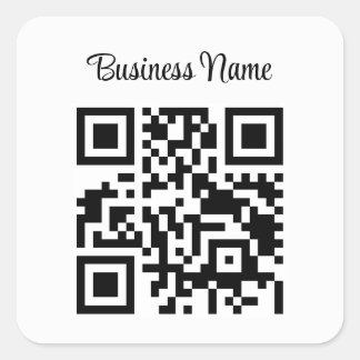 Minimalist Qr Code Business Name Vierkante Sticker