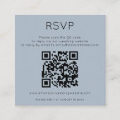 Minimalist QR Code Dusty Blue Wedding RSVP Informatiekaartje (Voorkant)
