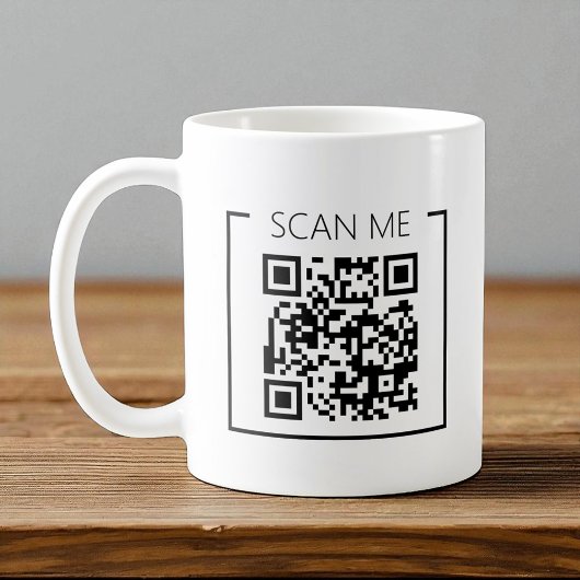 Minimalist QR Code Scan Me Business Koffiemok
