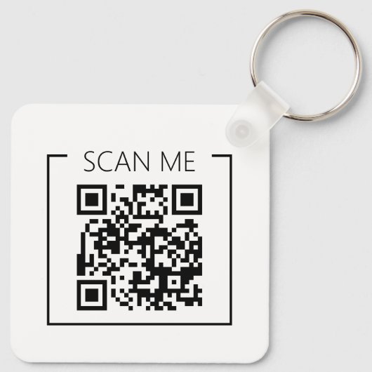 Minimalist QR Code Scan Me Business Sleutelhanger (Achterkant)