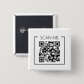 Minimalist QR Code Scan Me Business Vierkante Button 5,1 Cm (Voorkant /achterkant)
