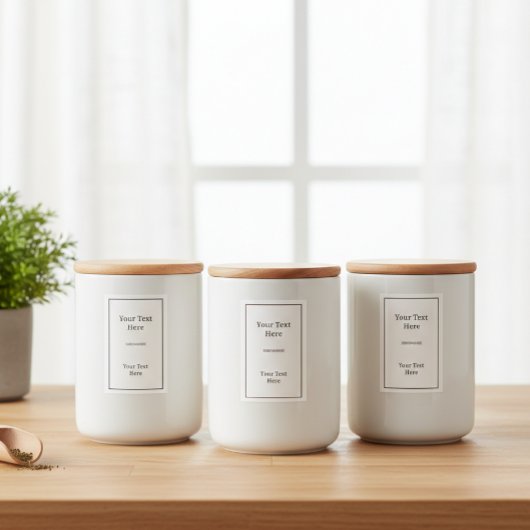 Minimalist Rectangular Adhesive Label Voedselcontainer Etiket