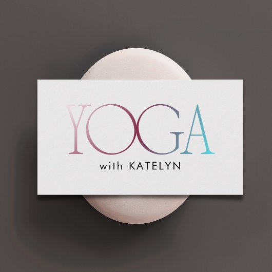 Minimalist Red Blue Grey Bold Yoga Visitekaartje