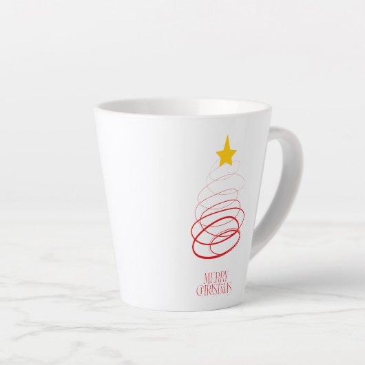 Minimalist Red Christmas Tree Mug – Merry Christma (Angle droit)
