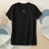 Minimalist Red Love Script Black V-Neck T-Shirt