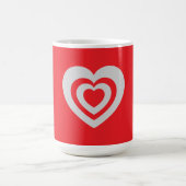 Minimalist Red Mug with Heart Pattern (Centre)