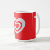 Minimalist Red Mug with Heart Pattern (Devant droit)